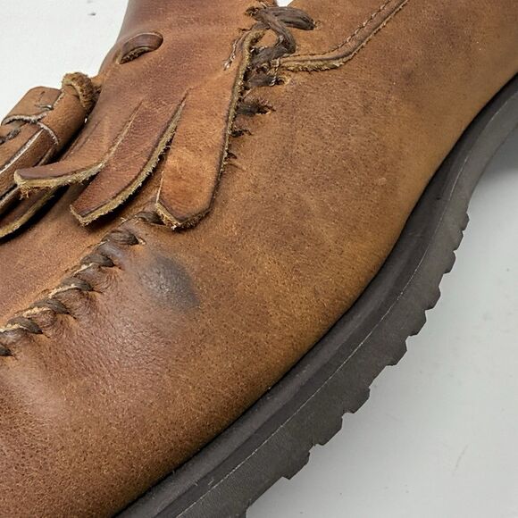 American Eagle Loafers Shoes Mens 13 D Brown Leather Kiltie Tassels Y2K USA Made main image 4